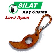 Key Chain Kayu Silat Lawi Ayam Beladiri Refleksologi