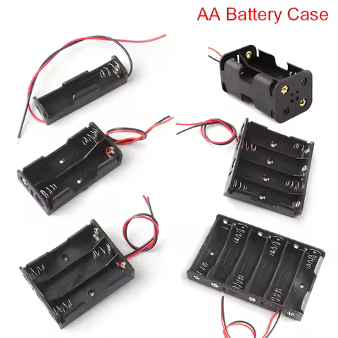 2021 New 1 2 3 4 8 Slots AA Battery Case Box AA LR6 HR6 Battery Holder Storage Case With Lead Wire B