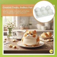 H&X 3D Cat Pudding Mousse Silicone Mold - DIY Dessert Baking Tool