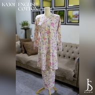 KA301 Baju Kurung Riau-Pahang - English Cotton Bercorak Bunga