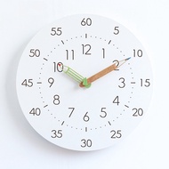 MJK Wall Clock Simple Quiet Modern Style Living Room Decor Kids Home Use Battery Powered Wood Shell 
