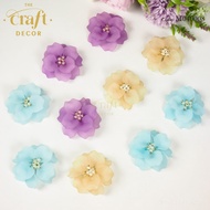 The Craft Decor 3D Acrylic Flower With Beads | Bunga Tampal Baju | Hiasan Pakaian/Tudung | DIY Handcraft *1PC