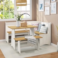 Customer Favorite 3-piece Dining Table Set, Corner Breakfast Nook Corner Set With Bench And Corner S