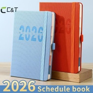 C&T High-quality 2026 Planner Notebook Daily Weekly Monthly Calendar Planner A5 Size With Faux Leath