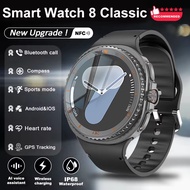 New DT Watch 8 Ultra Classic Smart Watch Men AMOLED HD Screen Fitness BT Call NFC GPS Compass Waterp