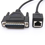 RJ45 to DB25 Male Network Cable, 0.2M Cable DB25 Male to RJ45 Female Connection Cable Adapter Extens
