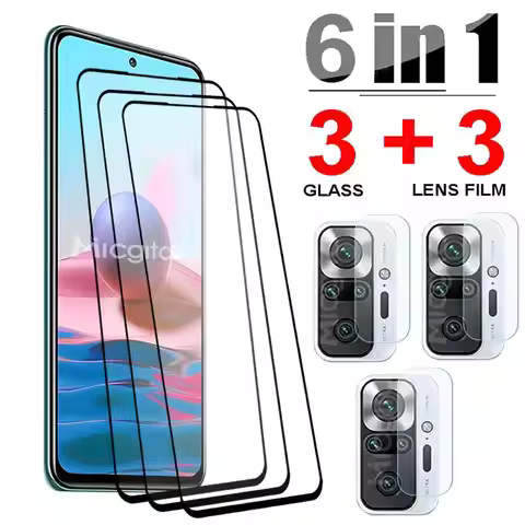 Tempered Glass For Xiaomi Redmi Note 10 Pro Max Note 10T Redmi 10 10A 10C 10X Screen Protector Len F