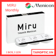 (3 Piece) Kính áp tròng 1 tháng Menicon Miru 1 Month silicon hydrogel