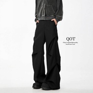 American Style Niche Pleated Loose Paratrooper Pants Unisex Loose Versatile Casual Flared Pants Hi R