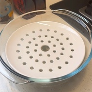 [Popular]Ceramic Round Multi-Hole Steaming Tray Microwave Oven Divine Combination Household Steaming