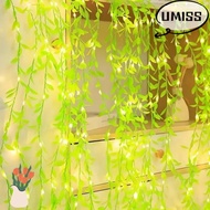 UMISTYDREAM9IQ0 Willow Curtain Lamp, Always on 2/5M 20Light Willow Leaf String Lights, Artificial Fl