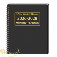 WISDOM Calendar Book, Smooth Writing 2026-2028 3 Years Monthly Planner, Premium Annual Summary Yearl