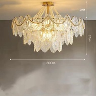 《EX SHOP》 French Trichromatic Chandelier Glass Crystal Pendent Light Creative Home Decor Ceiling Lam