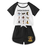 2026 Children's Clothing Mountain Sea Sutra Wooden Stick Man Summer Color Matching Boy Hot Pants Sho