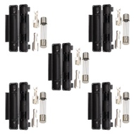 5Set 6X30MM Glass Fuse Holder 0.5A 1A 2A 3A 4A 5A 6A 8A 10A 15A 20A 25A 30A Fuse Socket Flip shell T