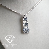 ［Real Moissanite］Can Pass Diamond Test 18K Gold Three Layers of Gradient Necklace Pendant MNG050 Moi