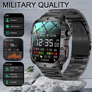 2024 New Rugged Military Fitness Smart Watch Men For Android Xiaomi IOS 3ATM Waterproof Sport Ai Voice Calling Smartwatch Outdoor