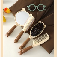 4PCS Set Cosmetic Mirror Combs Head Massage Comb Handheld Cosmetic Mirror Set Cosmetic Mirror Hair B