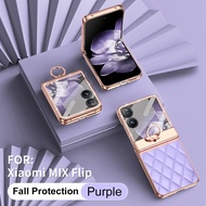 Xiaomi Mix Flip Leather Casewith Hinge Protection and Finger RingLuxury Design Protective Cover for 