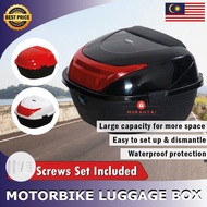 Helmet box Motorcycle top box Kotak bagasi topi keledar motor belakang Secure key lock Reflective st