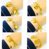 Gelang Klip Love Persis 916 Emas Bangkok Cop 916