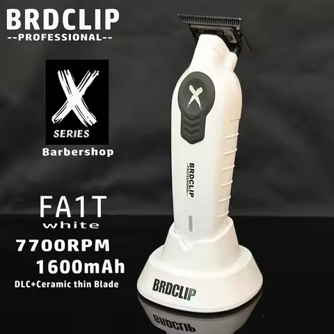 New Upgrade 7700RPM BRDCLIP FA1T White Professional Hair Trimmer Barber Gradient 1600mAh Electric Cl