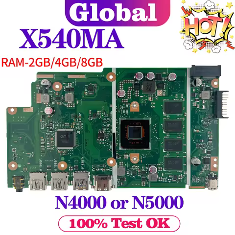 X540MA Mainboard For ASUS X543MA F540MA A540MA D540MA X540M Laptop Motherboard N4000 N5000 RAM-2GB/4