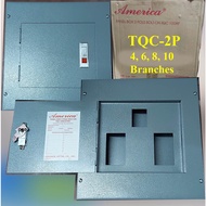 ✣America Panel Box TQC 2 Pole 4 6 8 10 Branches for Bolt On Breakers Electrical Panel Board Metal Bo