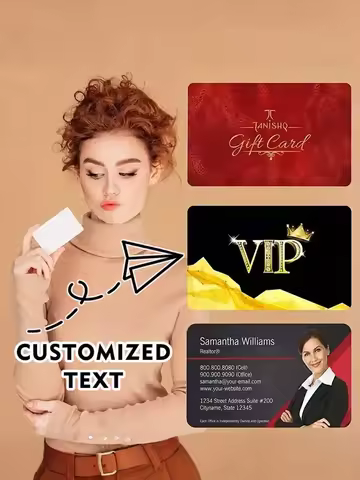 Customizable PET Plastic Card Personalized Logo Text Waterproof Office School VIP Business Card