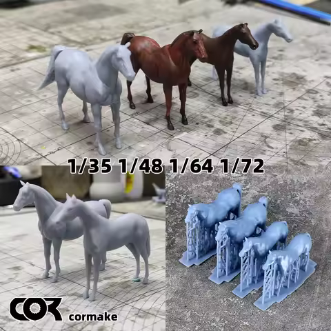 3D Resin Miniature Horse Animal Scale Model Kit Architectural Building Diorama Sand Table Scene Deco