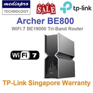 TP-Link Archer BE800 BE19000 Tri-Band Wi-Fi 7 Router - 3 Year TP-Link Singapore Warranty