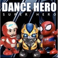 ตุ๊กตาหุ่นยนต์เต้นได้ใส่ถ่านหุ่นฮีโร่เต้น Dance hero มีเสียงมีไฟ หุ่นยนต์ตุ๊กตาไอรอนแมนเต้น มีไฟมีเสียงเพลงเต้นได้ สามารถเปิดหน้ากากให้เห็นหน้าคนได้รุ่น