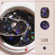 สีเจลกลิตเตอร์ BOLE พร้อมส่งทุกวัน สไตล์เกาหลี 5g Glitter Gel Nail Polish สีเจลกากเพชรแบบกระปุก กากเพชรแน่นมาก สีสวย