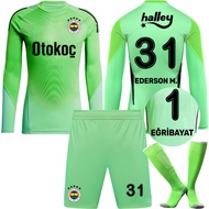Goalkeeper Kit #1 Egribayat Jersey #31 Ederson Green Long-Sleeve Kit