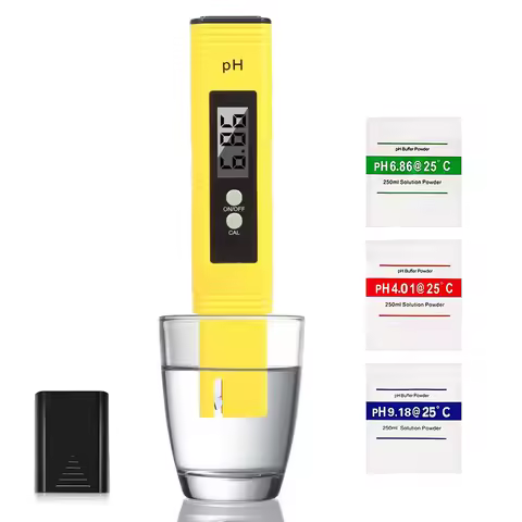 PH Meter 0.01 High Precision for Water Quality Tester with 0-14 Measurement Range Suitable Aquarium 