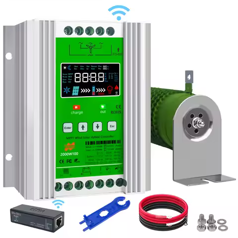 600W 12V24V 48V Solar Wind Hybrid Charge Controller With WiFi and LCD Display Solar 300W and Wind 30