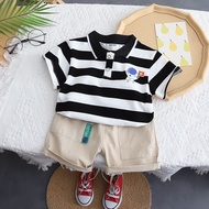 Boy Cool Handsome Boy Baby Clothes Children Handsome polo Shirt Short Sleeve Set