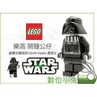 數位小兔【LEGO樂高鬧鐘公仔 STAR WARS 星際大戰 黑武士】Darth Vader達斯維德 可動玩具 背光液晶 電子時鐘