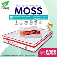 FREE SHIPPING Ecolux Moss 10inch mattress Chiropractic Spring Mattress/Tilam