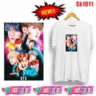!! KPOP T-SHIRT SK1011 CARTOON PHOTO JK SG FG RM V JIN JH JIN 8 COLORS UNISEX COMBED 30S