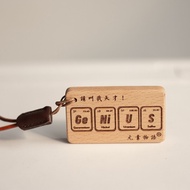 Original Wooden Keychain Talent Funny Chemistry Periodic Table Car Decorative Hanging Ornament Creat