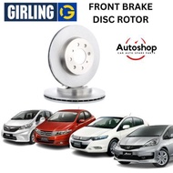 GIRLING FRONT BRAKE DISC ROTOR HONDA CITY TMO JAZZ GE8 GP1 FREED 1.5 INSIGHT 1.3 IMA 6030215