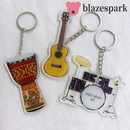 BLAZESPARK Guitar Acrylic Keychain, VIOLIN Clarinet Guitar Model Pendant, Musician Jewelry Guqin Dru
