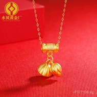 Golden Lotus Pod999Small Lotus Flower Bracelet for Good Luck3d999Solid gold pendant with lotus pod d