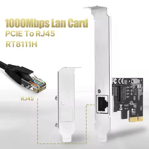 1000Mbps PCIE To RJ45 Network Adapter RT8111H RJ45 LAN Card 10/100/1000Mbps Gigabit Ethernet PCI-E X