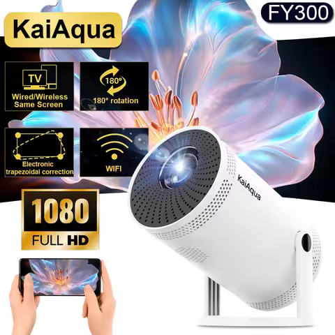 Hot FY300 HD Projector Bluetooth 5.0 Support 4K 1280x720P Auto Correction Video Home Theater Cinema 