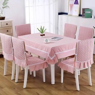 alas meja makan 8 kerusi lapik Chair Cover Tablecloth Set Rectangular Dining Cushion Household Stool