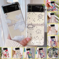 NC INS Simple Style Creative Cloud Casing Samsung Galaxy Z Flip 3 5G Flip3 Z3 Clear Shockproof PC Ha