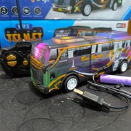 8T Mainan Mobil Remote Control Bus Basuri 6176D dengan Lampu dan Suara Telolet Asli