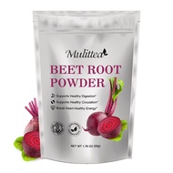 Mulittea Organic Beet Root Powder Tea Superfood for Stamina Increasing Enhance Ability Lower Blood Pressure Support Cardiovascular Heart Health Natural Nitric Oxide Booster